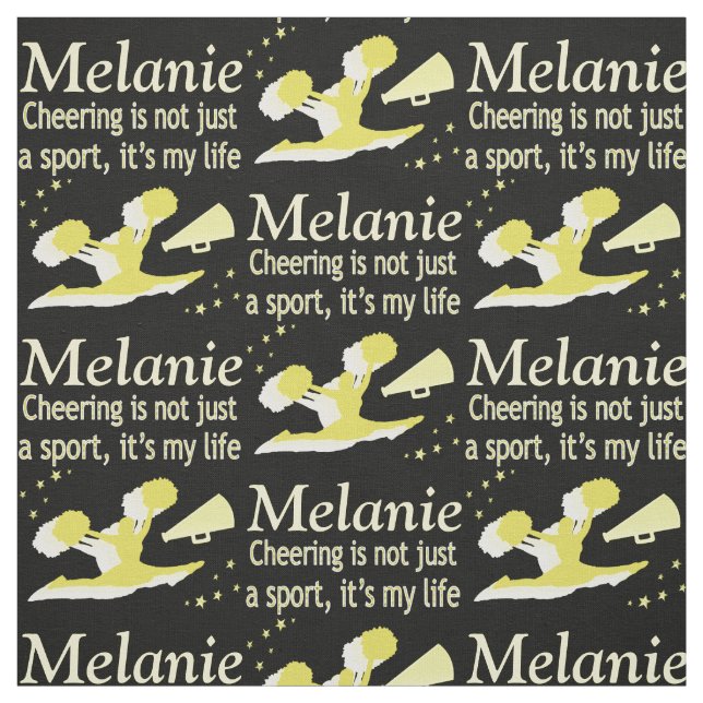 GOLD CHEERLEADING LIFE PERSONALIZED FABRIC (Swatch)