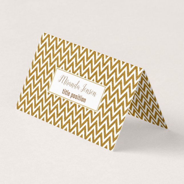 Gold Chevron Business Card (Front)