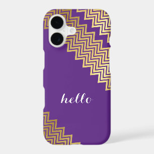 GOLD CHEVRON PATTERN modern trendy cute purple