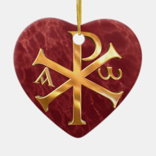 Gold Chi-Rho Ceramic Ornament