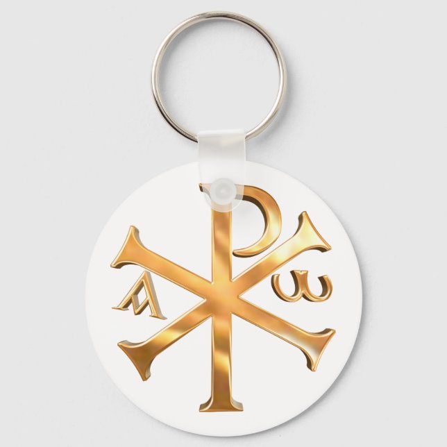 Gold Chi-Rho Keychain (Front)