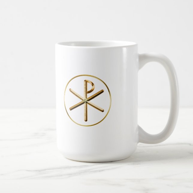 Gold Chi-Rho symbol Coffee Mug (Right)