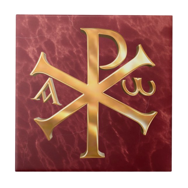 Gold Chi Rho Tile (Front)