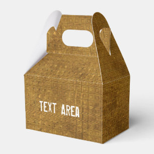 Gold Chic Grunge Squares Party Favour Box