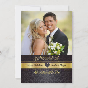 Gold Chic Photo Holiday Card