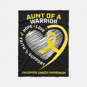 Gold Childhood Cancer Awareness Aunt Niece Nephew  Fleece Blanket