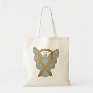 Gold Childhood Cancer Awareness Ribbon Tote Bag
