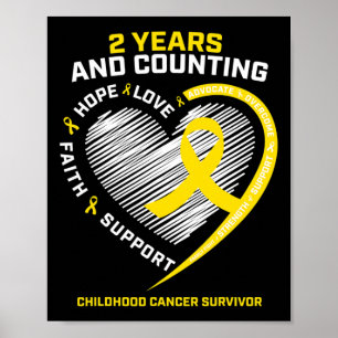 Gold Childhood Cancer Survivor Kids Boys Girls Can Poster
