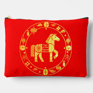 Gold Chinese new year 2026 Accessory Pouch