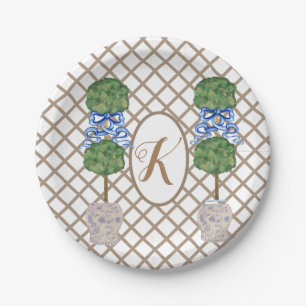 Gold Chinoiserie Ginger Jar Jars Topiary Basket  Paper Plate