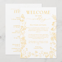 Gold Chinoiserie Welcome Letter and Itinerary