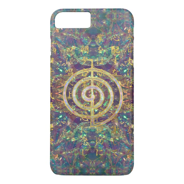 Gold Choku Rei Symbol and Reiki Precepts Case-Mate iPhone Case (Back)
