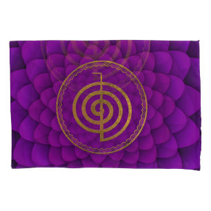 Gold Choku Rei Symbol on lotus Pillowcase