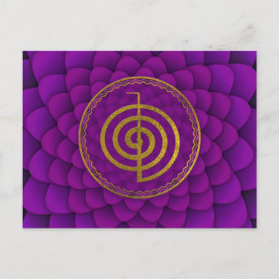 Gold  Choku Rei Symbol on lotus Postcard