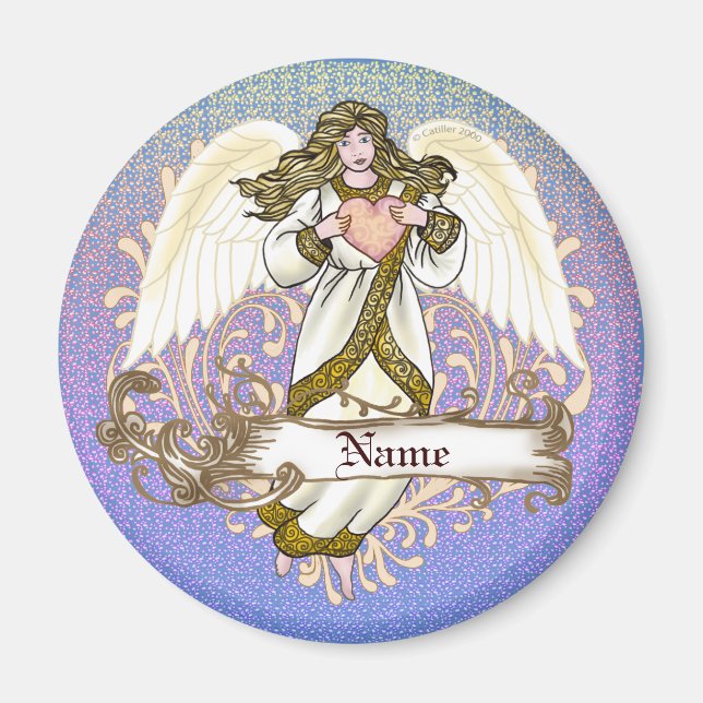 Gold Christian Angel Heart magnet (Front)