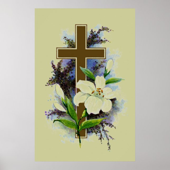 Gold Christian Cross Poster (Front)