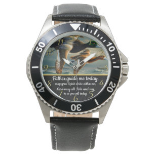 Gold Christian Faith cross with ducks Watch