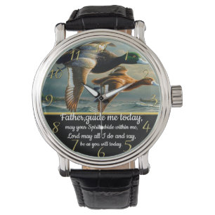 Gold Christian Faith cross with ducks  Watch