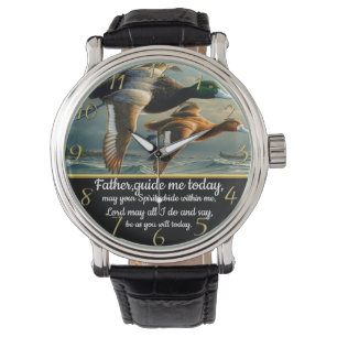 Gold Christian Faith cross with ducks Watch