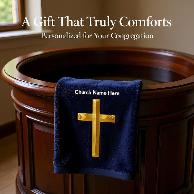 Gold Christian Faith cross with monogram Bath Towel Set (Creator Uploaded)