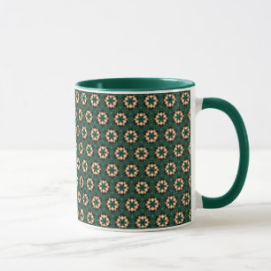 Gold Christmas Balls with Green Tree Mug