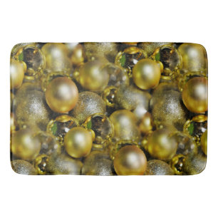 Gold Christmas Baubles Bath Mat