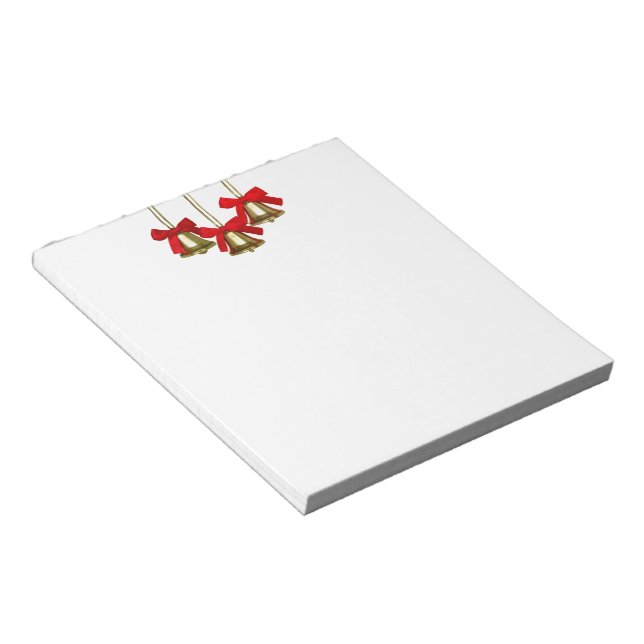 Gold Christmas Bells Notepad (Angled)