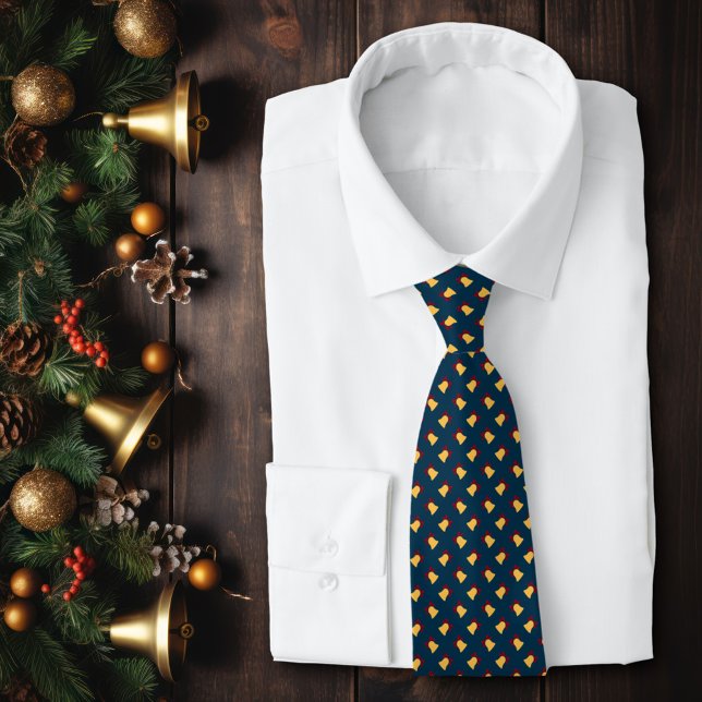 Gold Christmas Bells with Red Bow Holiday Tie (Creator Uploaded)