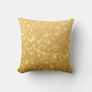 Gold Christmas Bokeh Pattern Throw Pillow
