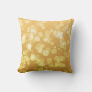 Gold Christmas Bokeh Throw Pillow