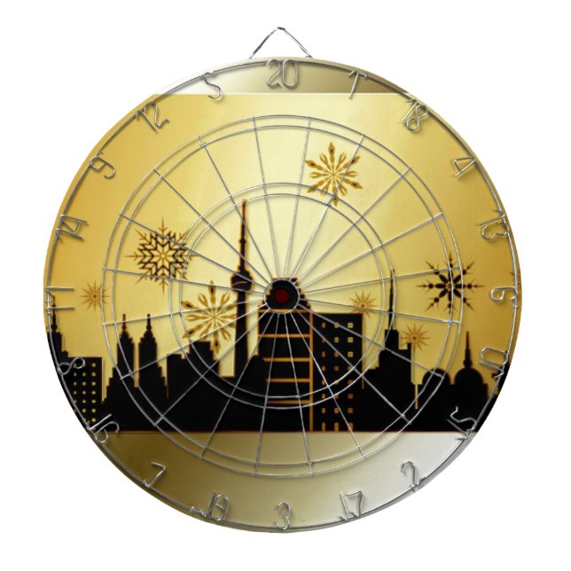 Gold Christmas Dartboard (Front)