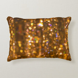 Gold Christmas: Defocused Abstract Background Accent Pillow