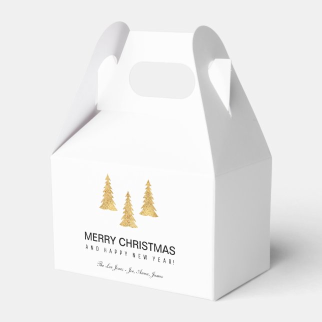 Gold Christmas Favor Box (Front Side)