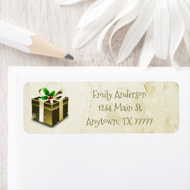 Gold Christmas Gift Address Label (Insitu)