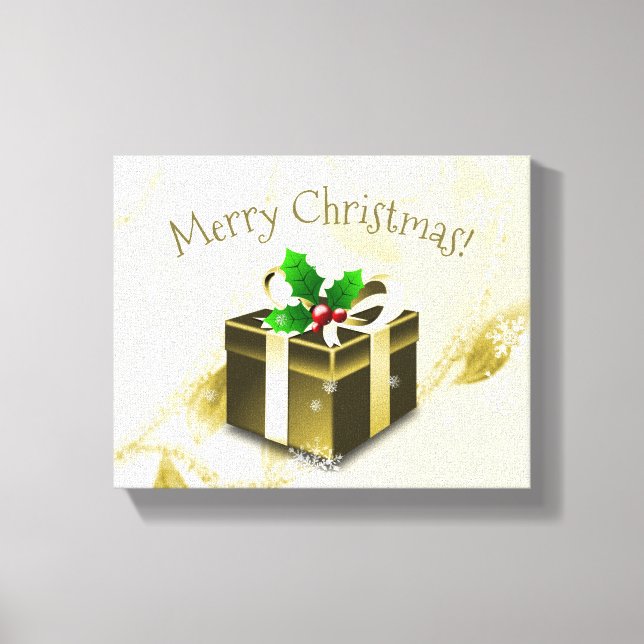Gold Christmas Gift Canvas Print (Front)