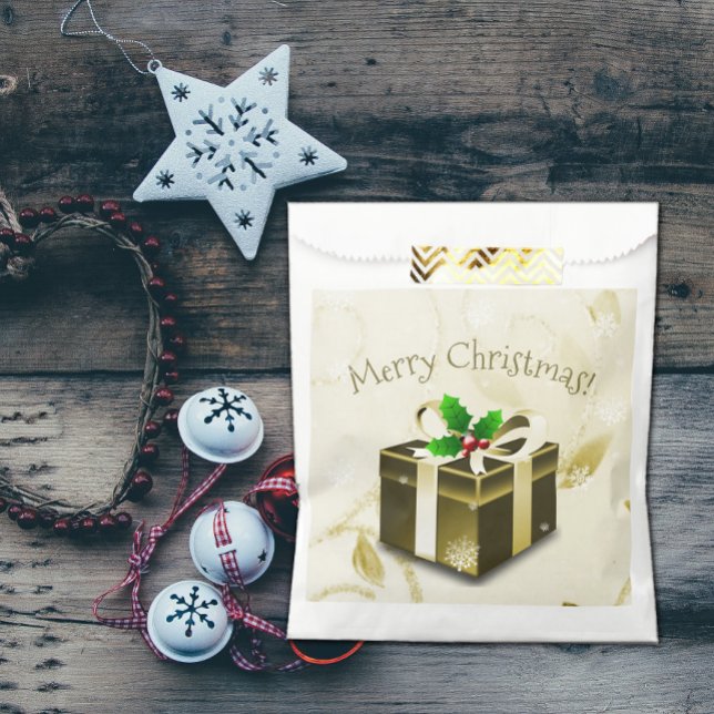 Gold Christmas Gift Favour Bags (Gold Christmas Gift Favor Bags)