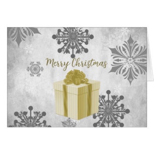 Gold Christmas Gift Holiday Greeting Card