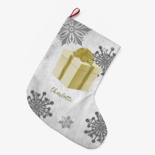 Gold Christmas Gift Holiday Stocking