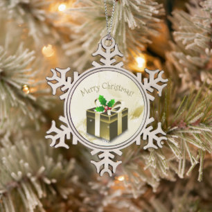 Gold Christmas Gift Ornament