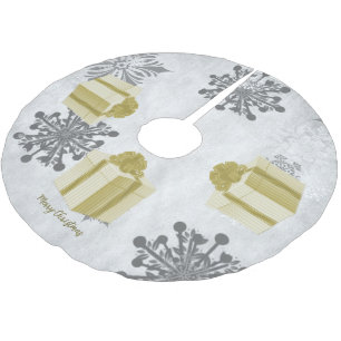 Gold Christmas Gift Tree Skirt