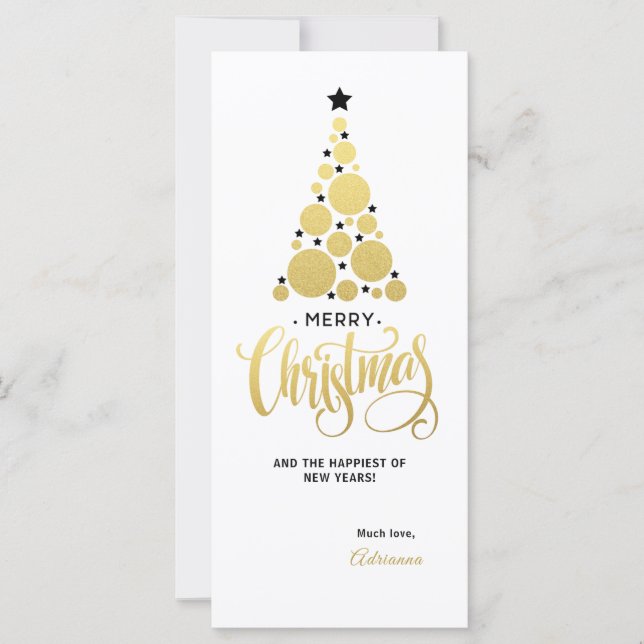 Gold Christmas Holiday Card (Front)