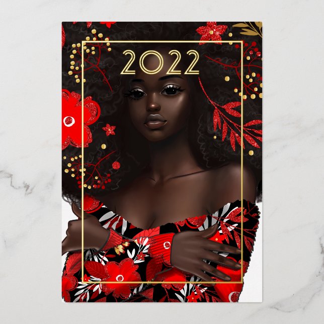 Gold Christmas Holiday Card (Front)