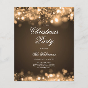 Gold Christmas Lights Invite Program & Menu
