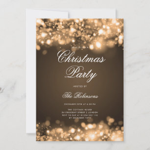 Gold Christmas Lights Invite Program & Menu