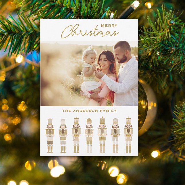 GOLD CHRISTMAS NUTCRACKER PHOTO GREETING CARD (Creator Uploaded)