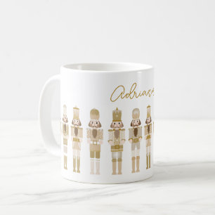 GOLD CHRISTMAS NUTCRACKERS COFFEE MUG