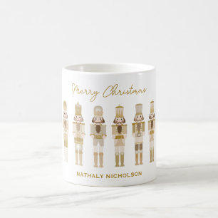 GOLD CHRISTMAS NUTCRACKERS COFFEE MUG