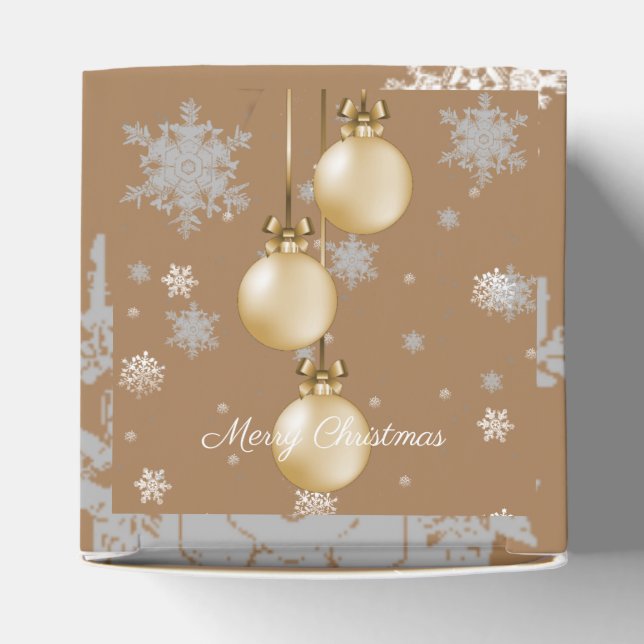 Gold Christmas Ornaments Favour Box (Top)