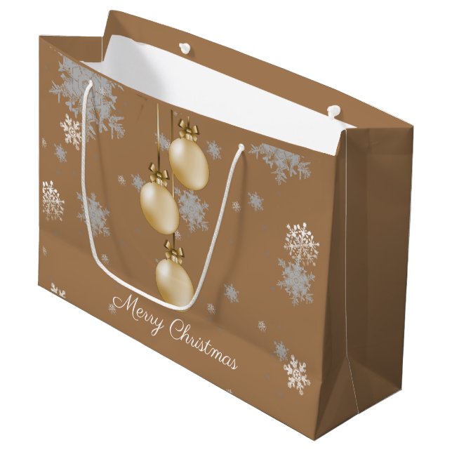 Gold Christmas Ornaments Gift Bag (Front Angled)