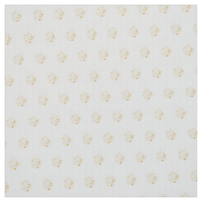 Gold Christmas Ornaments Pattern Fabric (Swatch)